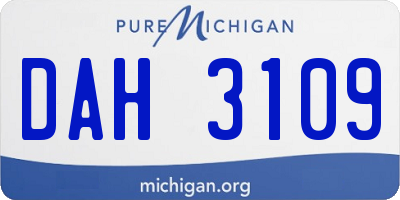 MI license plate DAH3109