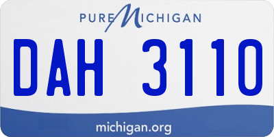 MI license plate DAH3110