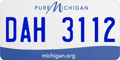 MI license plate DAH3112