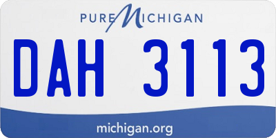 MI license plate DAH3113