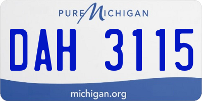 MI license plate DAH3115