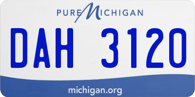 MI license plate DAH3120