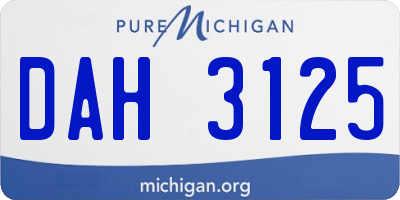MI license plate DAH3125