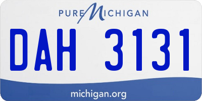 MI license plate DAH3131