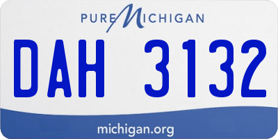 MI license plate DAH3132