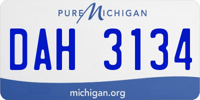 MI license plate DAH3134