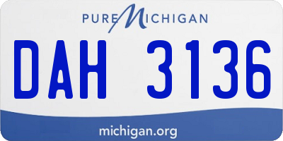 MI license plate DAH3136