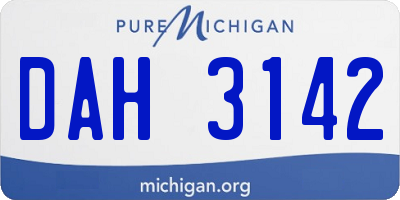 MI license plate DAH3142
