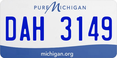 MI license plate DAH3149
