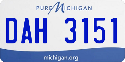 MI license plate DAH3151