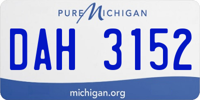 MI license plate DAH3152