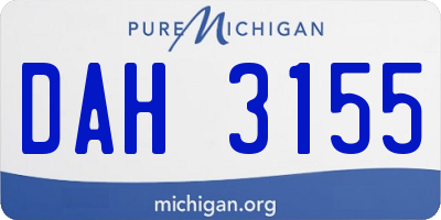 MI license plate DAH3155