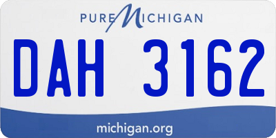 MI license plate DAH3162