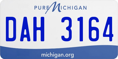 MI license plate DAH3164