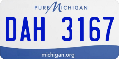 MI license plate DAH3167