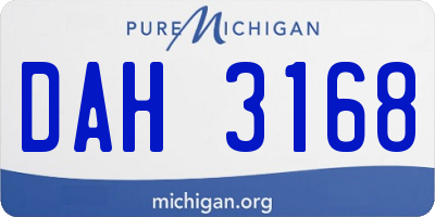 MI license plate DAH3168