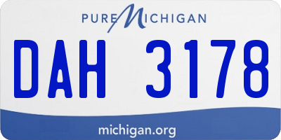 MI license plate DAH3178