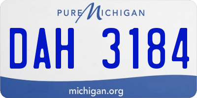 MI license plate DAH3184