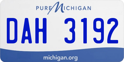 MI license plate DAH3192
