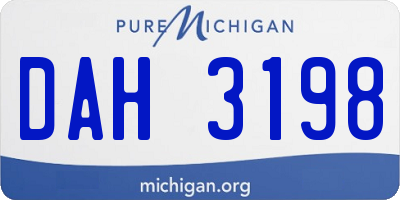MI license plate DAH3198