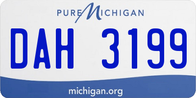 MI license plate DAH3199