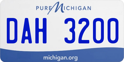 MI license plate DAH3200