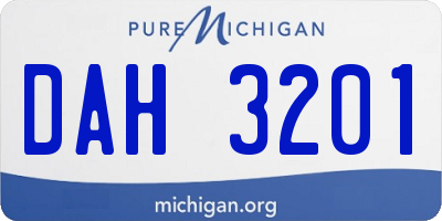 MI license plate DAH3201