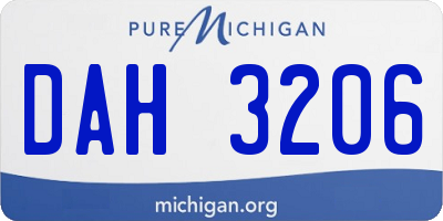 MI license plate DAH3206