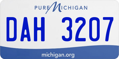 MI license plate DAH3207
