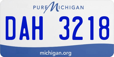 MI license plate DAH3218
