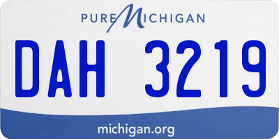 MI license plate DAH3219