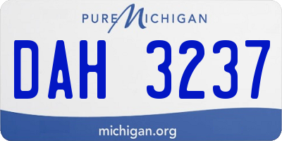 MI license plate DAH3237