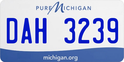 MI license plate DAH3239