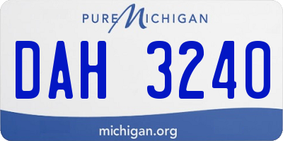 MI license plate DAH3240