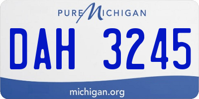 MI license plate DAH3245
