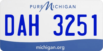 MI license plate DAH3251