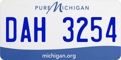 MI license plate DAH3254