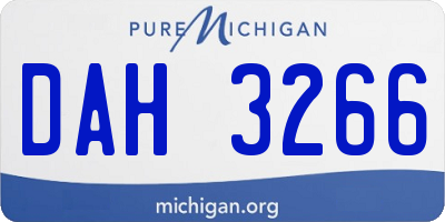 MI license plate DAH3266