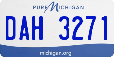 MI license plate DAH3271