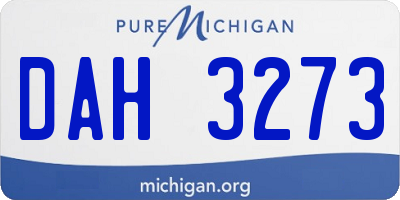MI license plate DAH3273