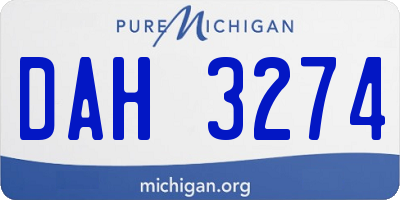 MI license plate DAH3274