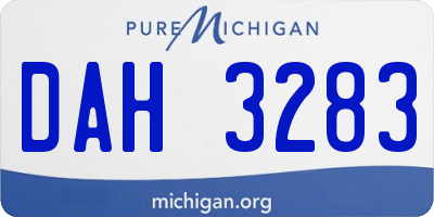 MI license plate DAH3283
