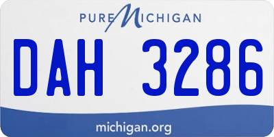 MI license plate DAH3286