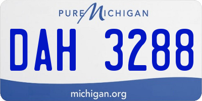MI license plate DAH3288