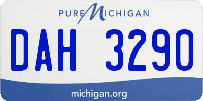 MI license plate DAH3290