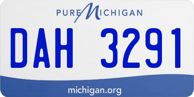 MI license plate DAH3291