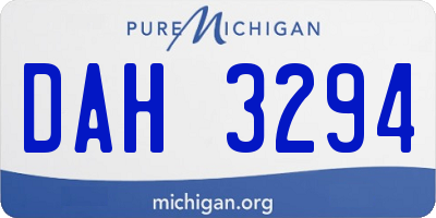 MI license plate DAH3294