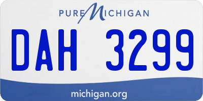 MI license plate DAH3299