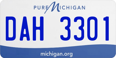 MI license plate DAH3301