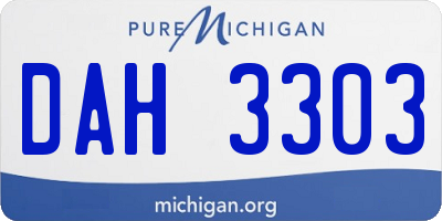 MI license plate DAH3303